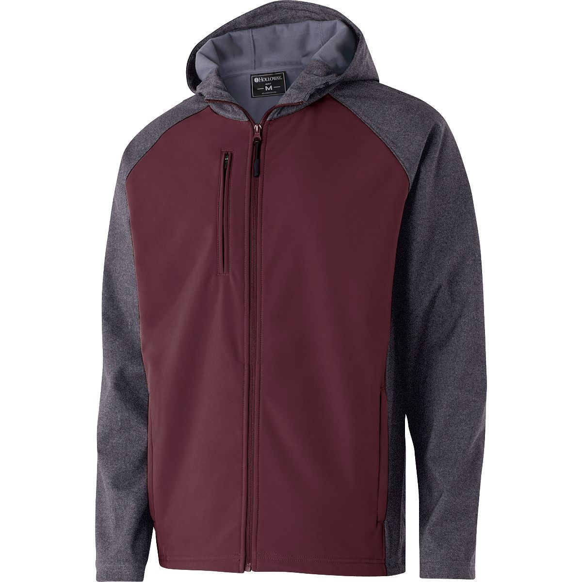 Holloway Raider Softshell Jacket in Carbon Print/Maroon  -Part of the Adult, Adult-Jacket, Holloway, Outerwear product lines at KanaleyCreations.com