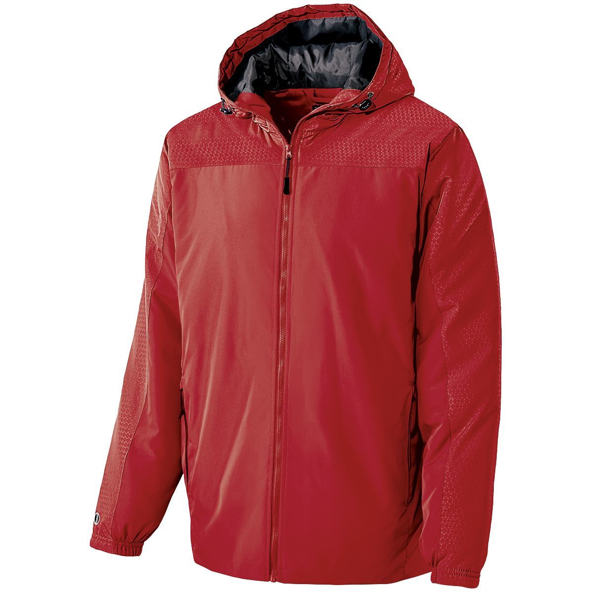 Holloway Youth Bionic Hooded Jacket in Scarlet/Carbon  -Part of the Youth, Youth-Jacket, Holloway, Outerwear product lines at KanaleyCreations.com