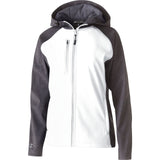 Holloway Ladies Raider Softshell Jacket in Carbon Print/White  -Part of the Ladies, Ladies-Jacket, Holloway, Outerwear product lines at KanaleyCreations.com