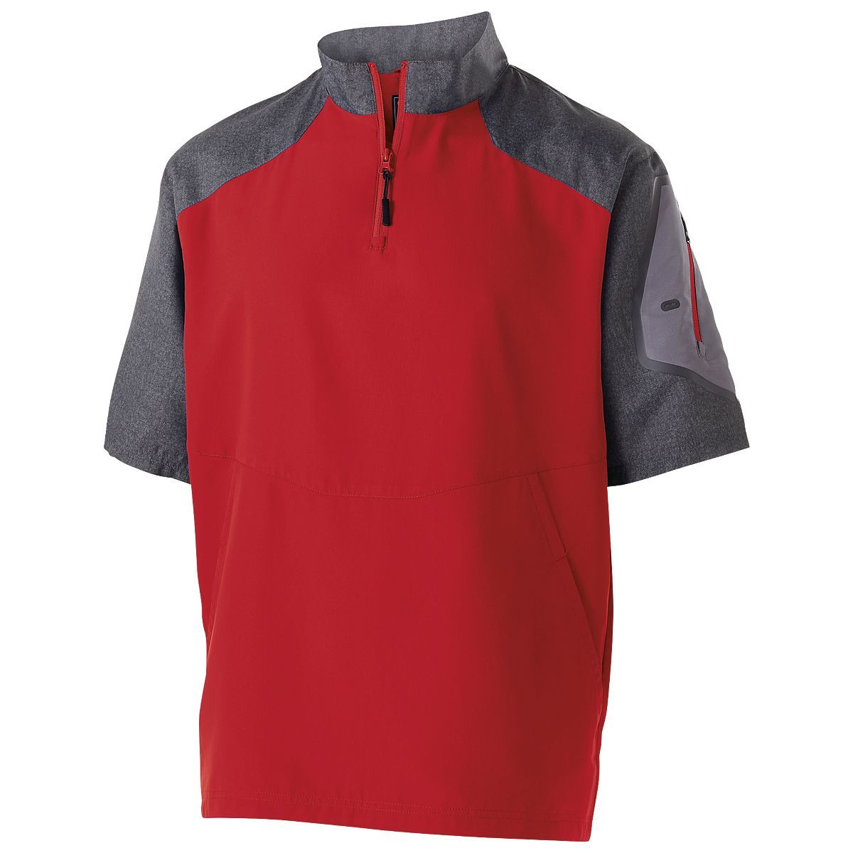 Holloway Raider  Short Sleeve Pullover in Carbon Print/Scarlet  -Part of the Adult, Adult-Pullover, Holloway, Outerwear product lines at KanaleyCreations.com
