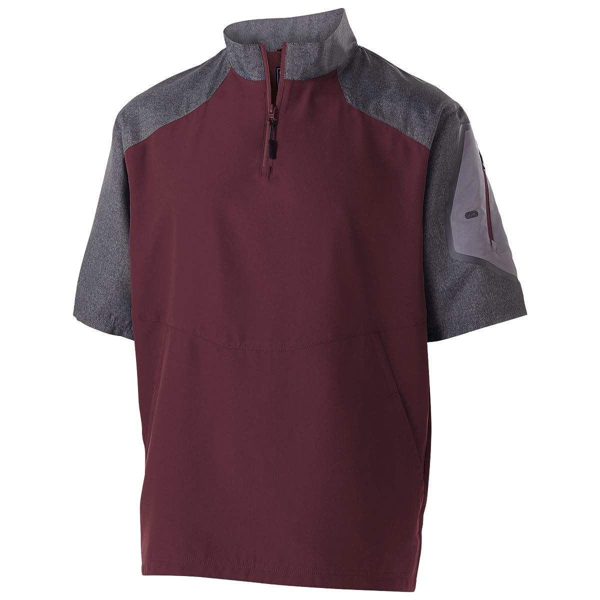 Holloway Raider  Short Sleeve Pullover in Carbon Print/Maroon  -Part of the Adult, Adult-Pullover, Holloway, Outerwear product lines at KanaleyCreations.com