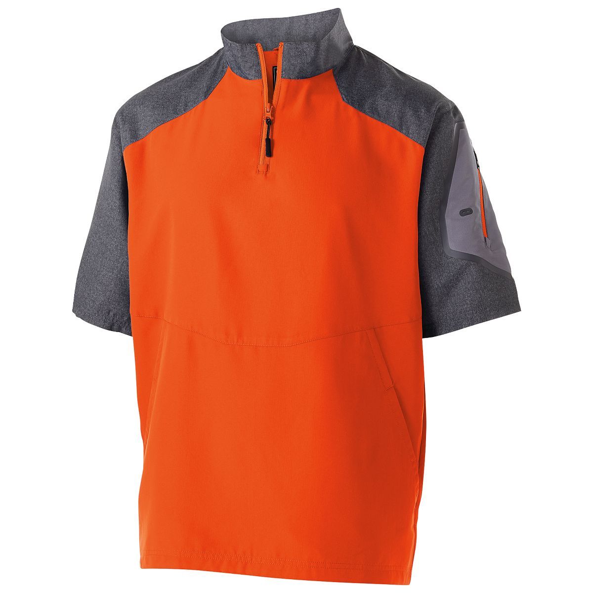 Holloway Raider  Short Sleeve Pullover in Carbon Print/Orange  -Part of the Adult, Adult-Pullover, Holloway, Outerwear product lines at KanaleyCreations.com