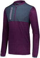 Holloway Weld Hybrid Pullover in Maroon/Carbon  -Part of the Adult, Adult-Pullover, Holloway, Outerwear, Weld-Collection product lines at KanaleyCreations.com