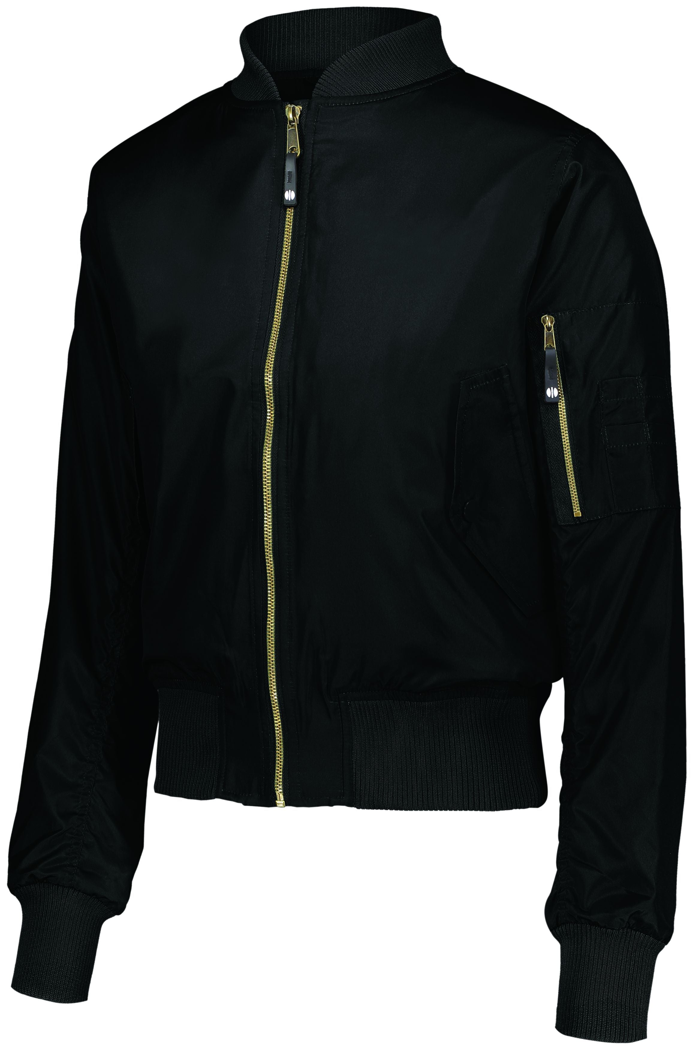 Holloway Ladies Flight Bomber Jacket in Black  -Part of the Ladies, Ladies-Jacket, Holloway, Outerwear product lines at KanaleyCreations.com