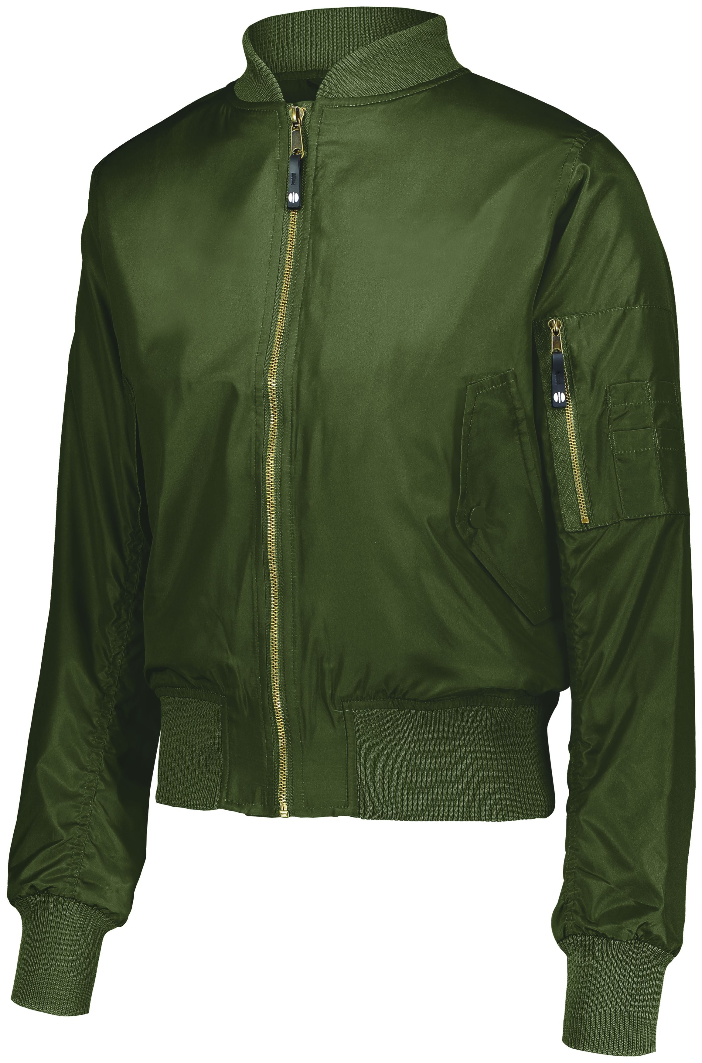 Holloway Ladies Flight Bomber Jacket in Army Green  -Part of the Ladies, Ladies-Jacket, Holloway, Outerwear product lines at KanaleyCreations.com