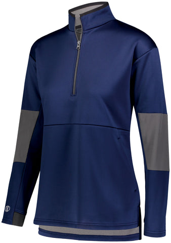 Holloway Ladies Sof-Stretch Pullover in Navy/Carbon  -Part of the Ladies, Ladies-Pullover, Holloway, Outerwear product lines at KanaleyCreations.com