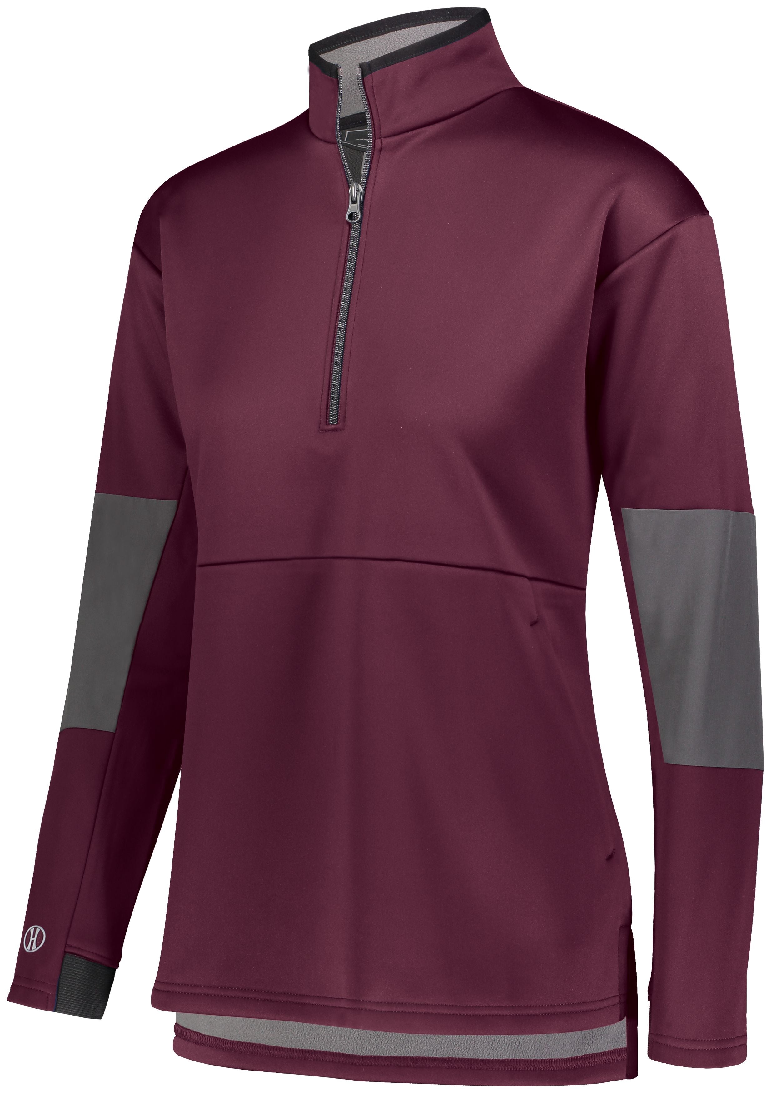 Holloway Ladies Sof-Stretch Pullover in Maroon/Carbon  -Part of the Ladies, Ladies-Pullover, Holloway, Outerwear product lines at KanaleyCreations.com