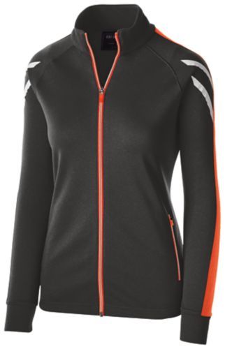 Holloway Ladies Flux Jacket in Black Heather/Orange/White  -Part of the Ladies, Ladies-Jacket, Holloway, Outerwear, Flux-Collection, Corporate-Collection product lines at KanaleyCreations.com