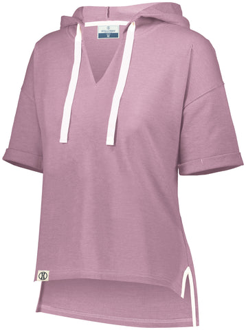 Holloway Ladies Sophomore Short Sleeve Hoodie in Dusty Rose Heather  -Part of the Ladies, Holloway, Shirts product lines at KanaleyCreations.com