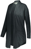 Holloway Ladies Sophomore Cardigan in Black Heather  -Part of the Ladies, Holloway, Shirts product lines at KanaleyCreations.com