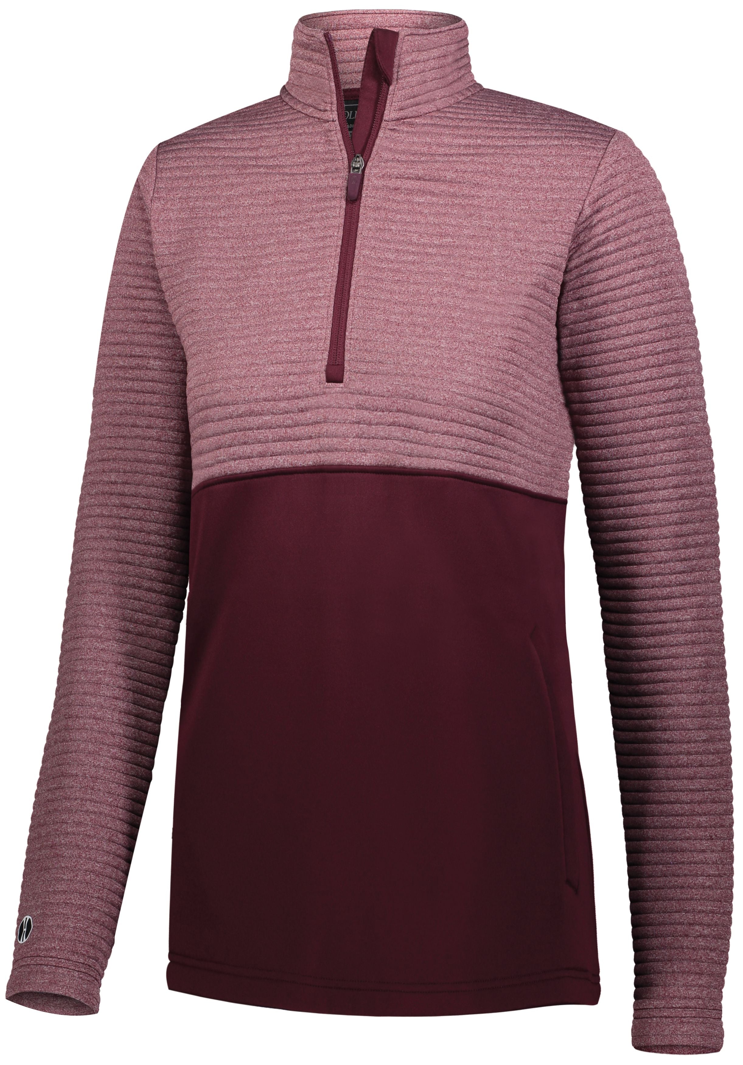 Holloway Ladies 3D Regulate Pullover in Maroon Heather/Maroon  -Part of the Ladies, Ladies-Pullover, Holloway, Outerwear, 3D-Collection product lines at KanaleyCreations.com