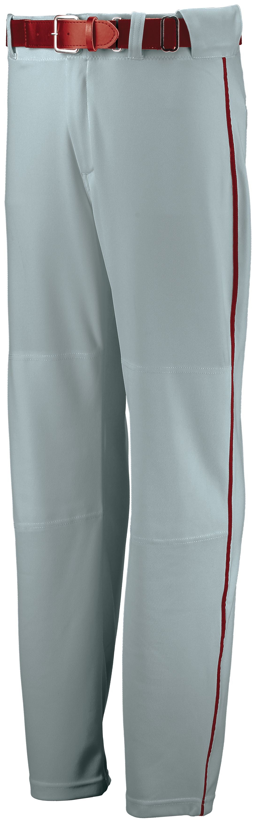 Russell Athletic Open Bottom Piped Pant in Baseball Grey/True Red  -Part of the Adult, Adult-Pants, Pants, Baseball, Russell-Athletic-Products, All-Sports, All-Sports-1 product lines at KanaleyCreations.com