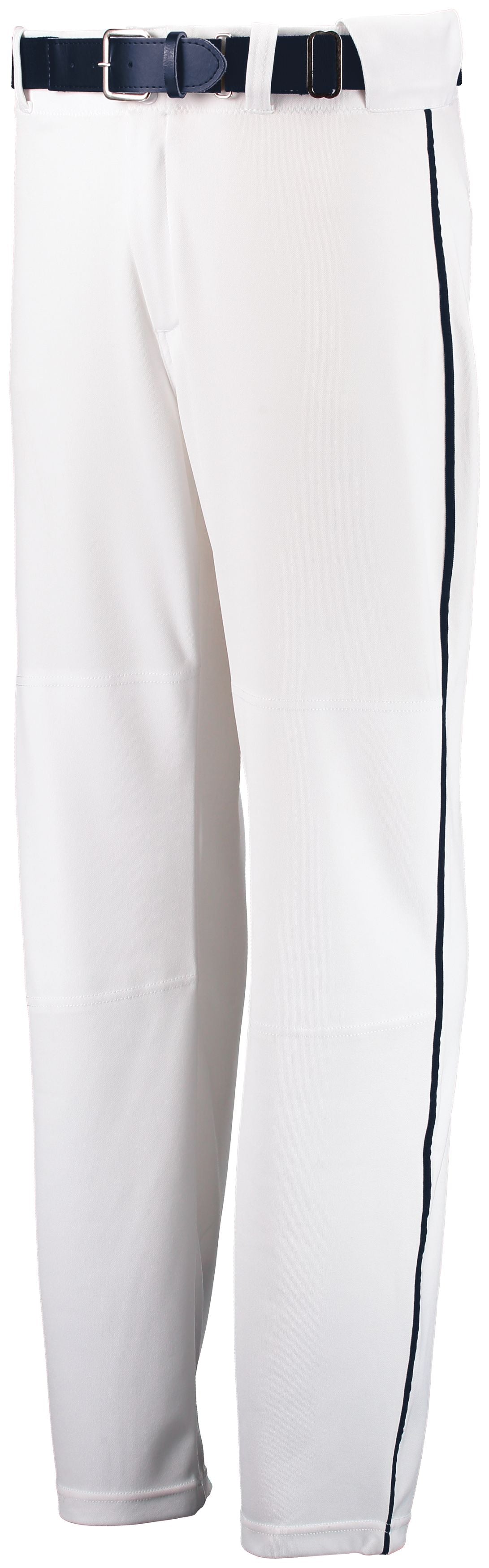 Russell Athletic Open Bottom Piped Pant in White/Navy  -Part of the Adult, Adult-Pants, Pants, Baseball, Russell-Athletic-Products, All-Sports, All-Sports-1 product lines at KanaleyCreations.com