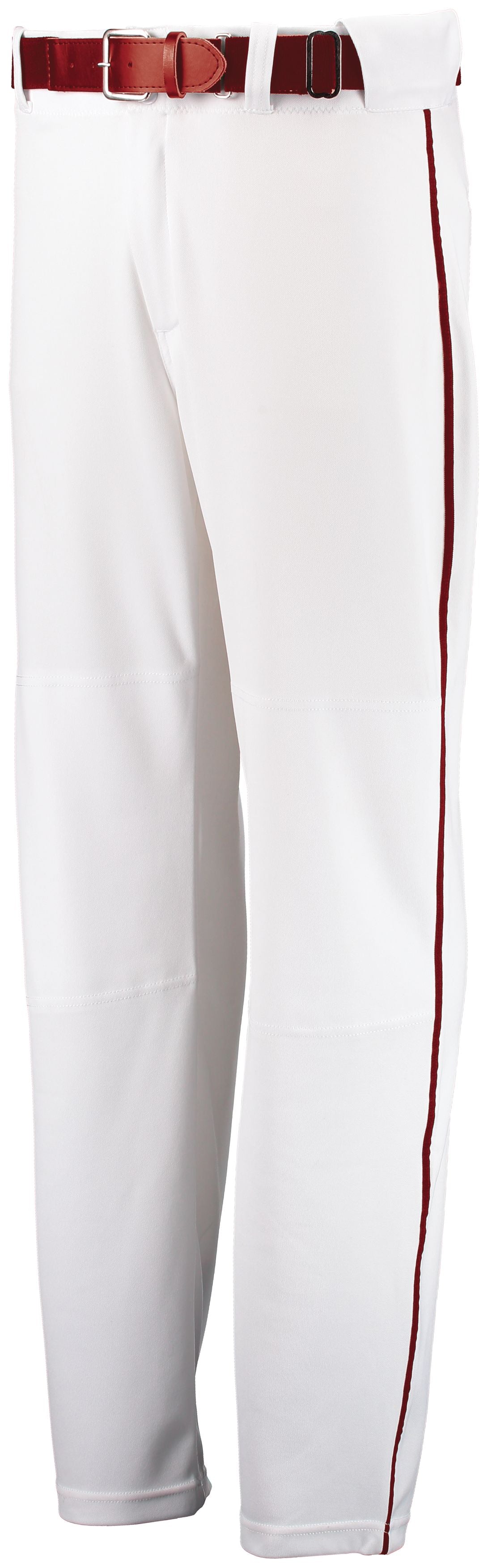 Russell Athletic Youth Open Bottom Piped Pant in White/True Red  -Part of the Youth, Youth-Pants, Pants, Baseball, Russell-Athletic-Products, All-Sports, All-Sports-1 product lines at KanaleyCreations.com