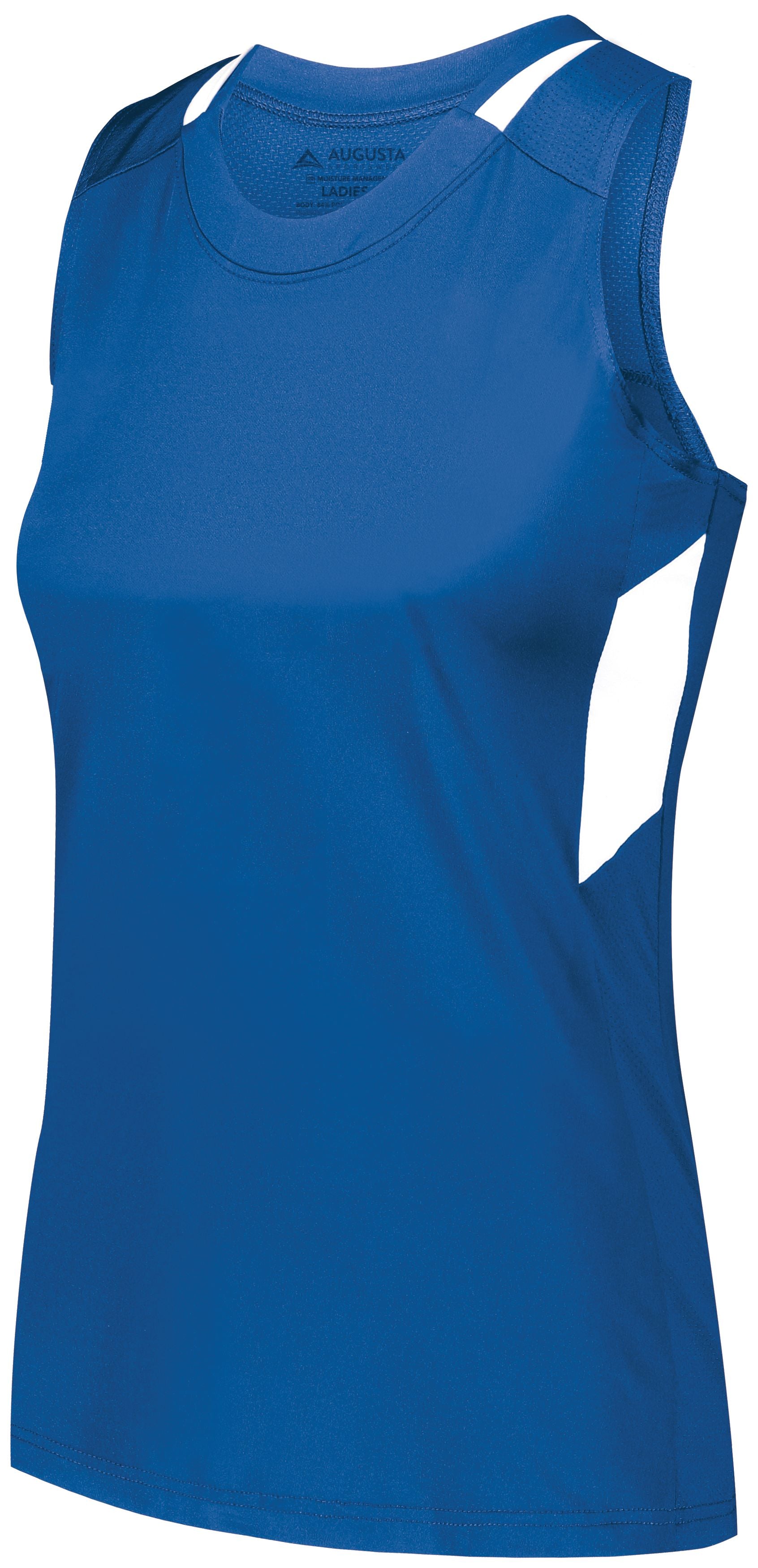 Augusta Sportswear Ladies Crossover Tank in Royal/White  -Part of the Ladies, Ladies-Tank, Augusta-Products, Lacrosse, Shirts, All-Sports, All-Sports-1 product lines at KanaleyCreations.com