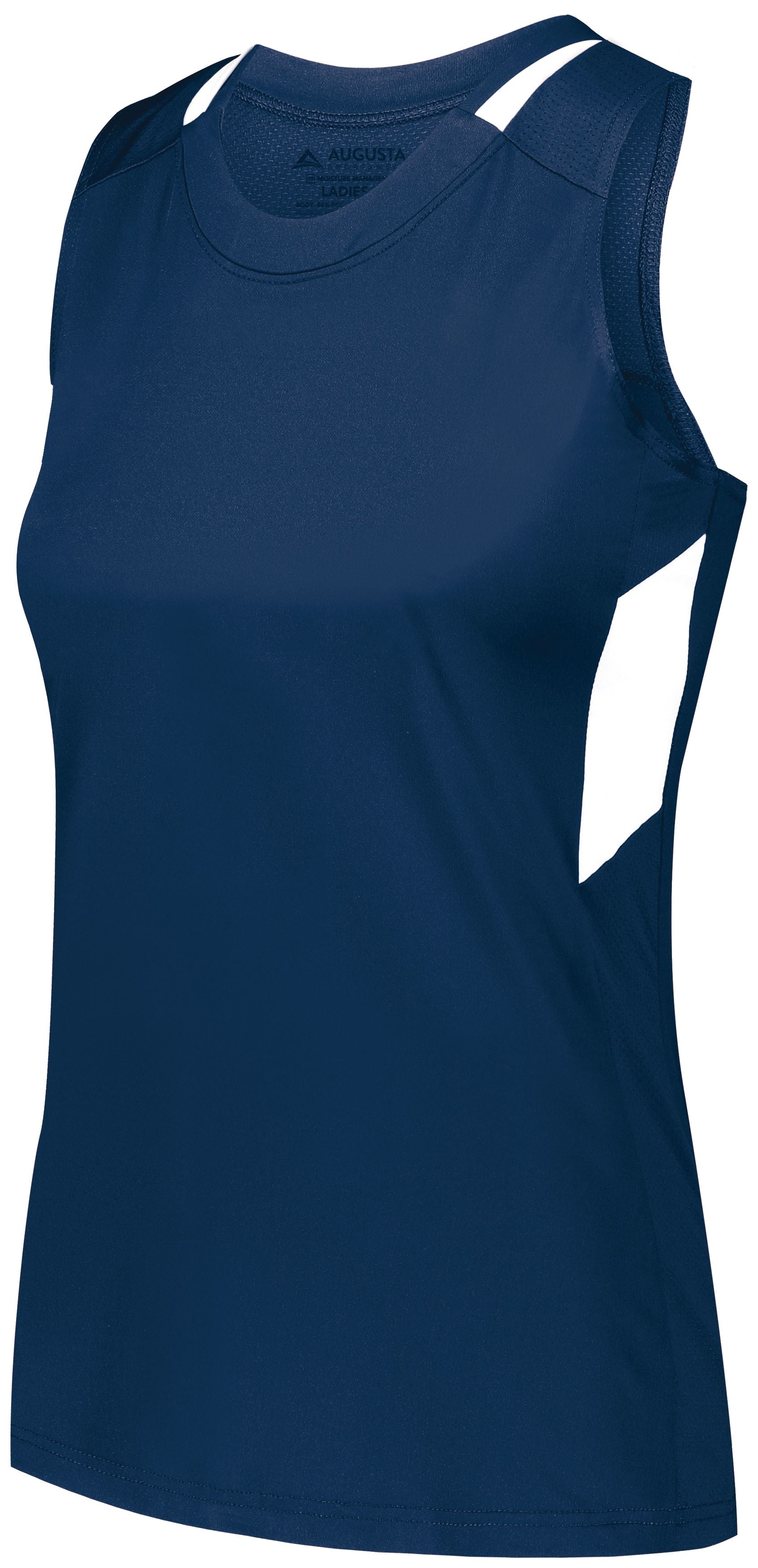 Augusta Sportswear Girls Crossover Tank in Navy/White  -Part of the Girls, Augusta-Products, Lacrosse, Girls-Tank, Shirts, All-Sports, All-Sports-1 product lines at KanaleyCreations.com