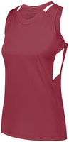 Augusta Sportswear Ladies Crossover Tank in Maroon/White  -Part of the Ladies, Ladies-Tank, Augusta-Products, Lacrosse, Shirts, All-Sports, All-Sports-1 product lines at KanaleyCreations.com