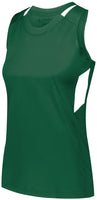 Augusta Sportswear Ladies Crossover Tank in Dark Green/White  -Part of the Ladies, Ladies-Tank, Augusta-Products, Lacrosse, Shirts, All-Sports, All-Sports-1 product lines at KanaleyCreations.com