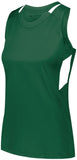 Augusta Sportswear Ladies Crossover Tank in Dark Green/White  -Part of the Ladies, Ladies-Tank, Augusta-Products, Lacrosse, Shirts, All-Sports, All-Sports-1 product lines at KanaleyCreations.com