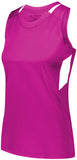 Augusta Sportswear Ladies Crossover Tank in Power Pink/White  -Part of the Ladies, Ladies-Tank, Augusta-Products, Lacrosse, Shirts, All-Sports, All-Sports-1 product lines at KanaleyCreations.com