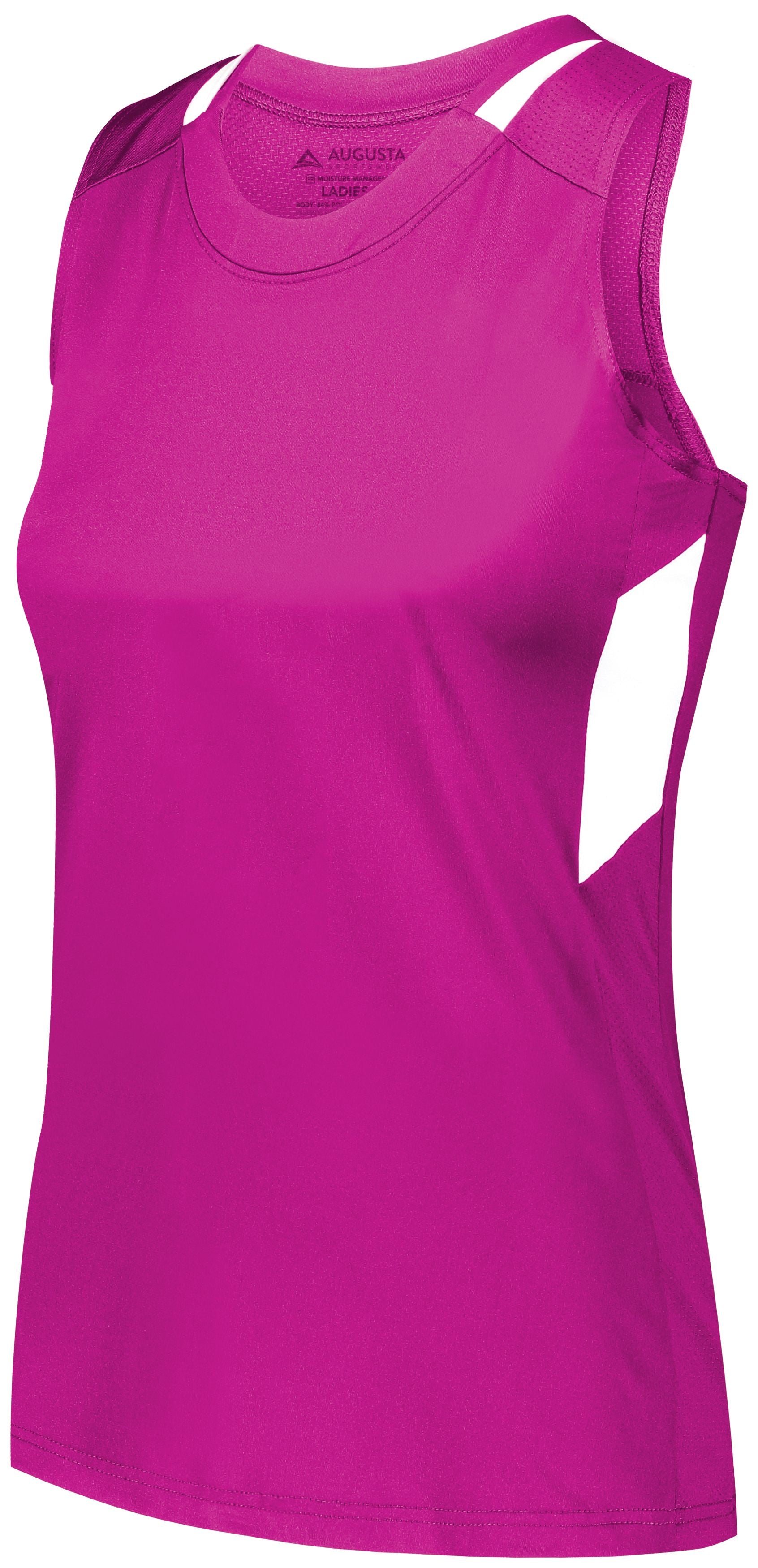 Augusta Sportswear Girls Crossover Tank in Power Pink/White  -Part of the Girls, Augusta-Products, Lacrosse, Girls-Tank, Shirts, All-Sports, All-Sports-1 product lines at KanaleyCreations.com