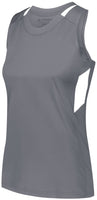 Augusta Sportswear Ladies Crossover Tank in Graphite/White  -Part of the Ladies, Ladies-Tank, Augusta-Products, Lacrosse, Shirts, All-Sports, All-Sports-1 product lines at KanaleyCreations.com