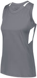 Augusta Sportswear Ladies Crossover Tank in Graphite/White  -Part of the Ladies, Ladies-Tank, Augusta-Products, Lacrosse, Shirts, All-Sports, All-Sports-1 product lines at KanaleyCreations.com