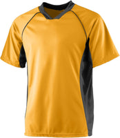 Augusta Sportswear Wicking Soccer Jersey in Gold/Black  -Part of the Adult, Adult-Jersey, Augusta-Products, Soccer, Shirts, All-Sports-1 product lines at KanaleyCreations.com