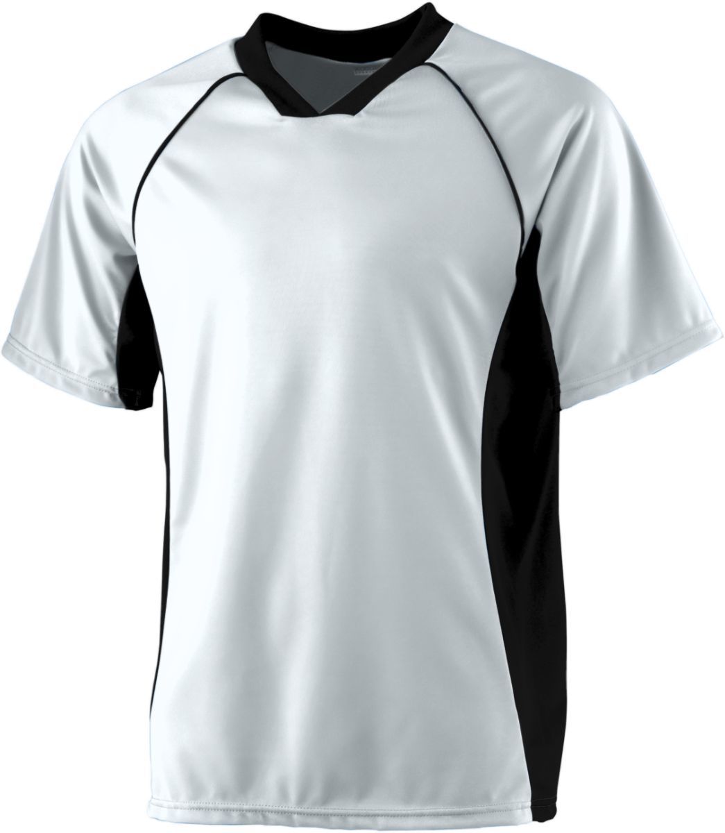 Augusta Sportswear Youth Wicking Soccer Jersey in Silver/Black  -Part of the Youth, Youth-Jersey, Augusta-Products, Soccer, Shirts, All-Sports-1 product lines at KanaleyCreations.com