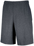 Russell Athletic Basic Cotton Pocket Shorts in Black Heather  -Part of the Adult, Adult-Shorts, Russell-Athletic-Products product lines at KanaleyCreations.com