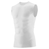 Augusta Sportswear Hyperform Compression Sleeveless Tee in White  -Part of the Adult, Adult-Tee-Shirt, T-Shirts, Augusta-Products, Shirts product lines at KanaleyCreations.com