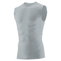 Augusta Sportswear Hyperform Compression Sleeveless Tee in Silver  -Part of the Adult, Adult-Tee-Shirt, T-Shirts, Augusta-Products, Shirts product lines at KanaleyCreations.com