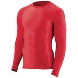 Augusta Sportswear Hyperform Compression Long Sleeve Shirt in Red  -Part of the Adult, Augusta-Products, Shirts product lines at KanaleyCreations.com