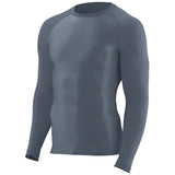 Augusta Sportswear Hyperform Compression Long Sleeve Shirt in Graphite  -Part of the Adult, Augusta-Products, Shirts product lines at KanaleyCreations.com