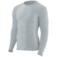 Augusta Sportswear Hyperform Compression Long Sleeve Shirt in Silver  -Part of the Adult, Augusta-Products, Shirts product lines at KanaleyCreations.com