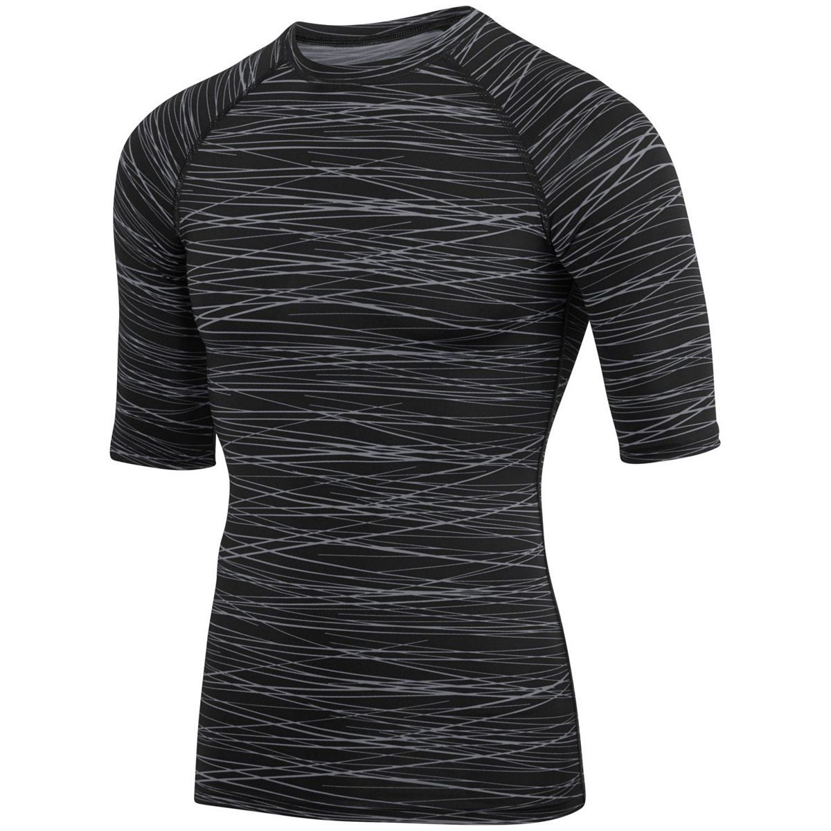 Augusta Sportswear Hyperform Compression Half Sleeve Tee in Black/Graphite Print  -Part of the Adult, Adult-Tee-Shirt, T-Shirts, Augusta-Products, Shirts product lines at KanaleyCreations.com