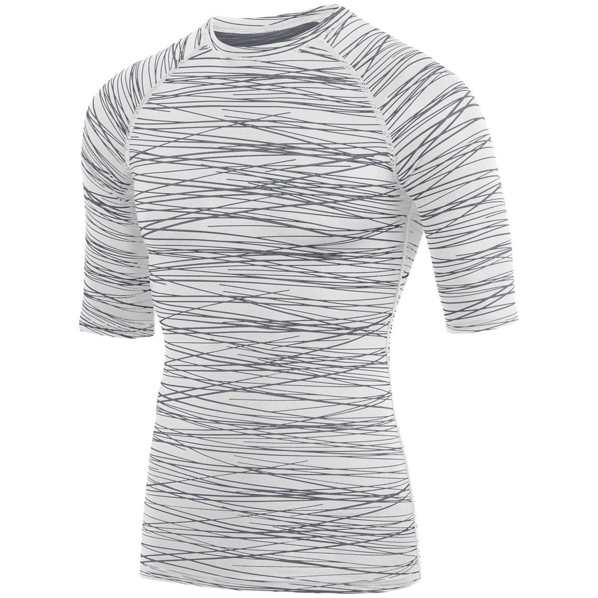Augusta Sportswear Hyperform Compression Half Sleeve Tee in White/Graphite Print  -Part of the Adult, Adult-Tee-Shirt, T-Shirts, Augusta-Products, Shirts product lines at KanaleyCreations.com