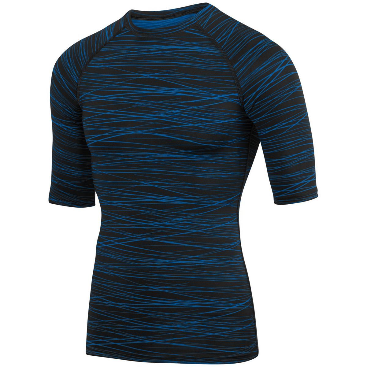 Augusta Sportswear Hyperform Compression Half Sleeve Tee in Black/Royal Print  -Part of the Adult, Adult-Tee-Shirt, T-Shirts, Augusta-Products, Shirts product lines at KanaleyCreations.com