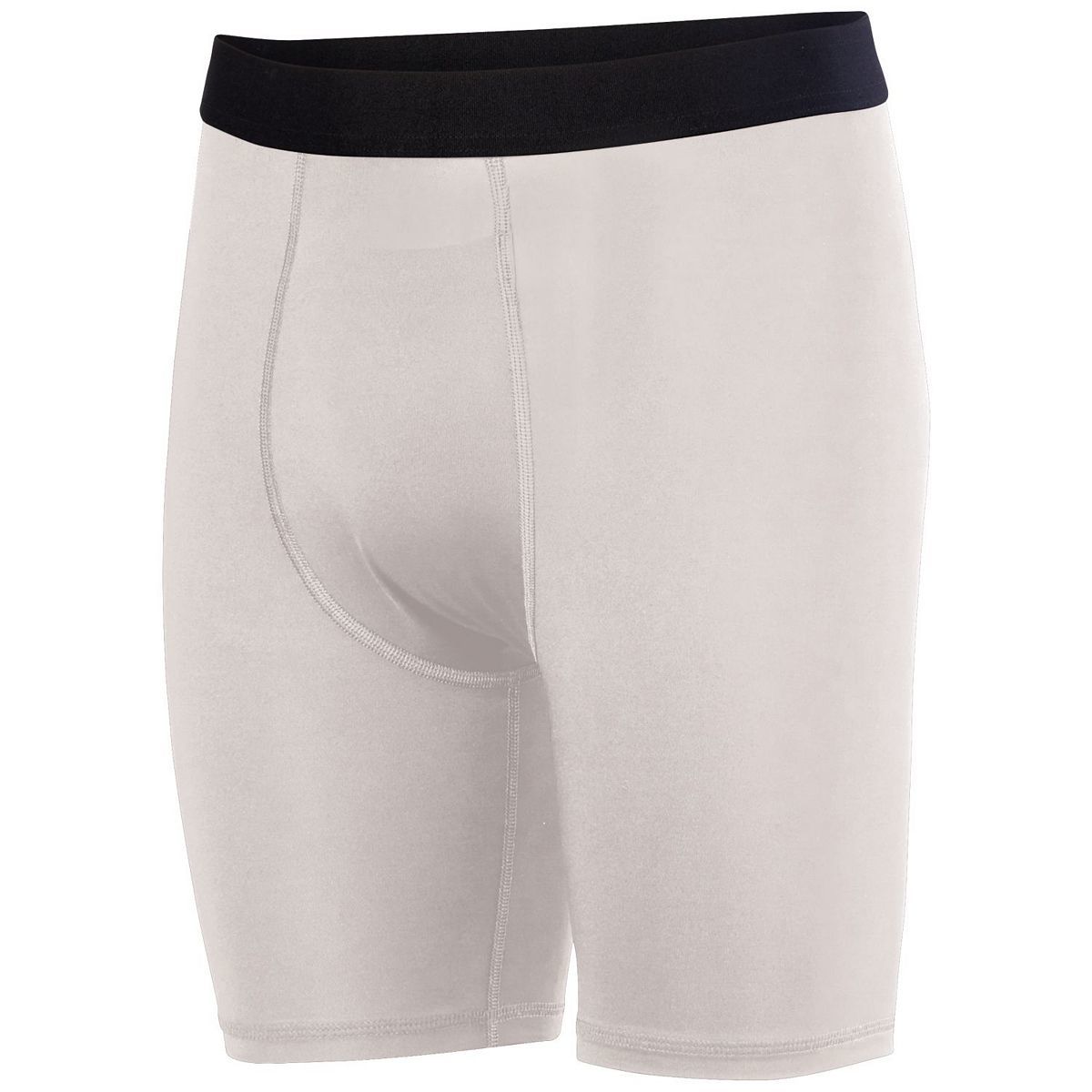 Augusta Sportswear Hyperform Compression Shorts in White  -Part of the Adult, Adult-Shorts, Augusta-Products product lines at KanaleyCreations.com