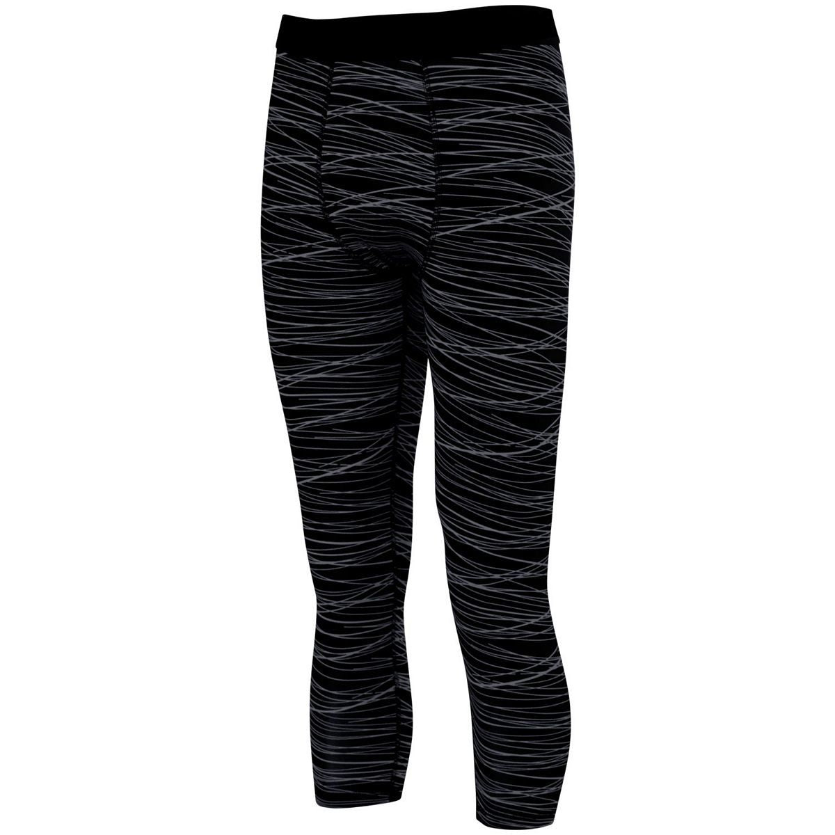Augusta Sportswear Hyperform Compression Calf-Length Tight in Black/Graphite Print  -Part of the Adult, Augusta-Products product lines at KanaleyCreations.com