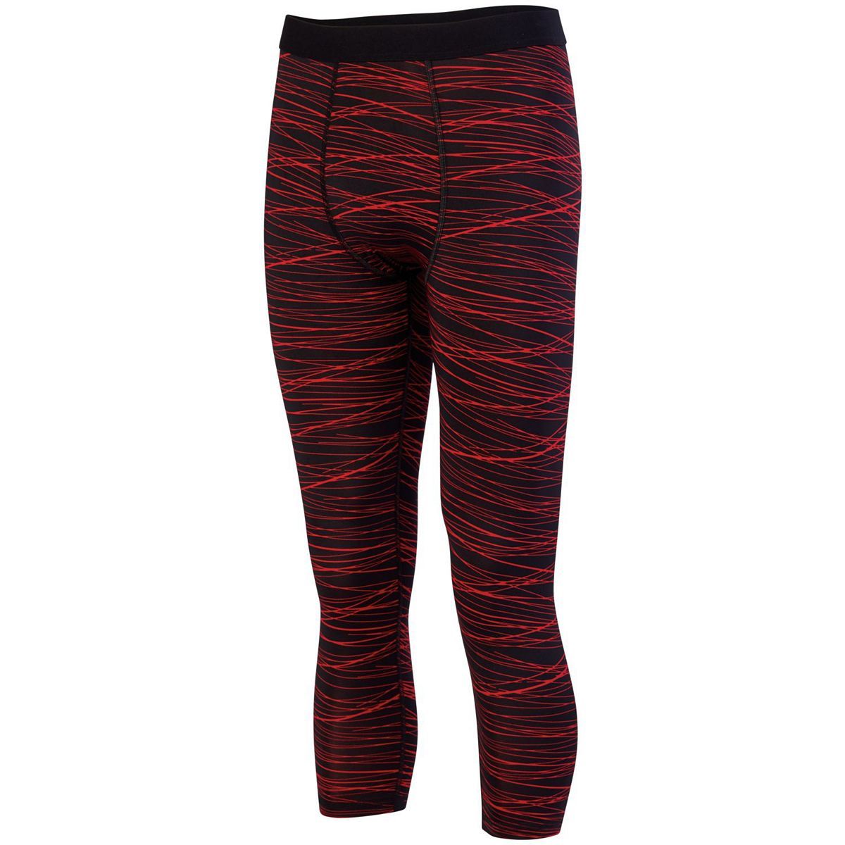 Augusta Sportswear Hyperform Compression Calf-Length Tight in Black/Red Print  -Part of the Adult, Augusta-Products product lines at KanaleyCreations.com