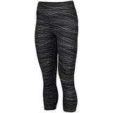 Augusta Sportswear Ladies Hyperform Compression Capri in Black/Graphite Print  -Part of the Ladies, Augusta-Products product lines at KanaleyCreations.com