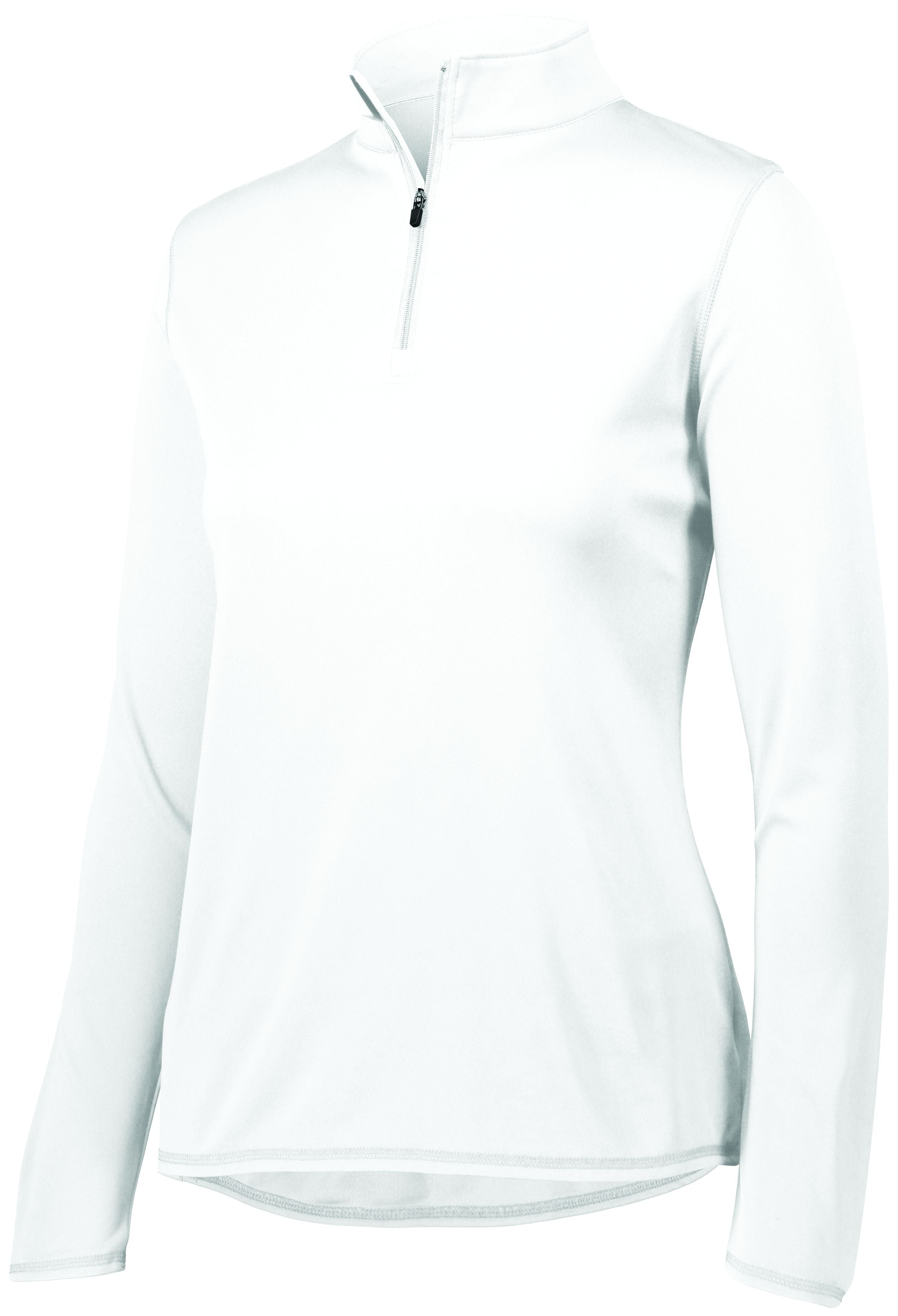 Augusta Sportswear Ladies Attain Wicking 1/4 Zip Pullover in White  -Part of the Ladies, Ladies-Pullover, Augusta-Products, Outerwear product lines at KanaleyCreations.com