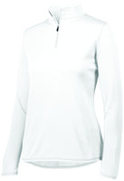 Augusta Sportswear Ladies Attain Wicking 1/4 Zip Pullover in White  -Part of the Ladies, Ladies-Pullover, Augusta-Products, Outerwear product lines at KanaleyCreations.com