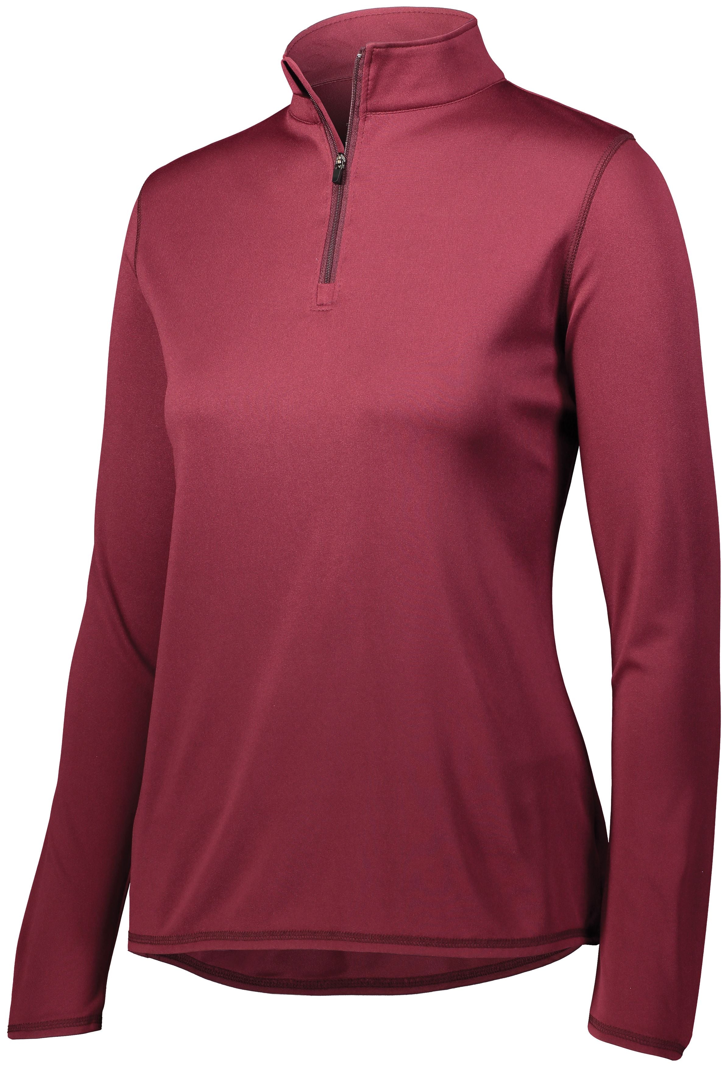 Augusta Sportswear Ladies Attain Wicking 1/4 Zip Pullover in Maroon  -Part of the Ladies, Ladies-Pullover, Augusta-Products, Outerwear product lines at KanaleyCreations.com
