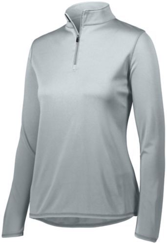 Augusta Sportswear Ladies Attain Wicking 1/4 Zip Pullover in Silver  -Part of the Ladies, Ladies-Pullover, Augusta-Products, Outerwear product lines at KanaleyCreations.com