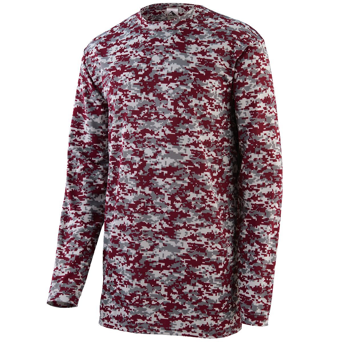 Augusta Sportswear Digi Camo Wicking Long Sleeve T-Shirt in Maroon Digi  -Part of the Adult, Adult-Tee-Shirt, T-Shirts, Augusta-Products, Shirts product lines at KanaleyCreations.com