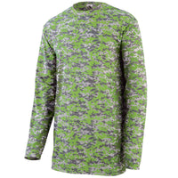 Augusta Sportswear Digi Camo Wicking Long Sleeve T-Shirt in Lime Digi  -Part of the Adult, Adult-Tee-Shirt, T-Shirts, Augusta-Products, Shirts product lines at KanaleyCreations.com