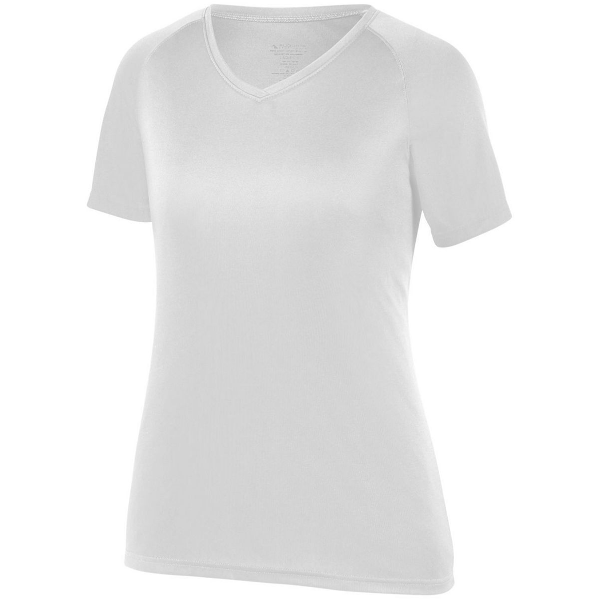 Augusta Sportswear Girls Attain Wicking Raglan Sleeve Tee in White  -Part of the Girls, T-Shirts, Augusta-Products, Girls-Tee-Shirt, Shirts product lines at KanaleyCreations.com
