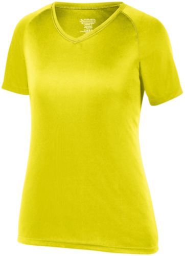 Augusta Sportswear Girls Attain Wicking Raglan Sleeve Tee in Safety Yellow  -Part of the Girls, T-Shirts, Augusta-Products, Girls-Tee-Shirt, Shirts product lines at KanaleyCreations.com